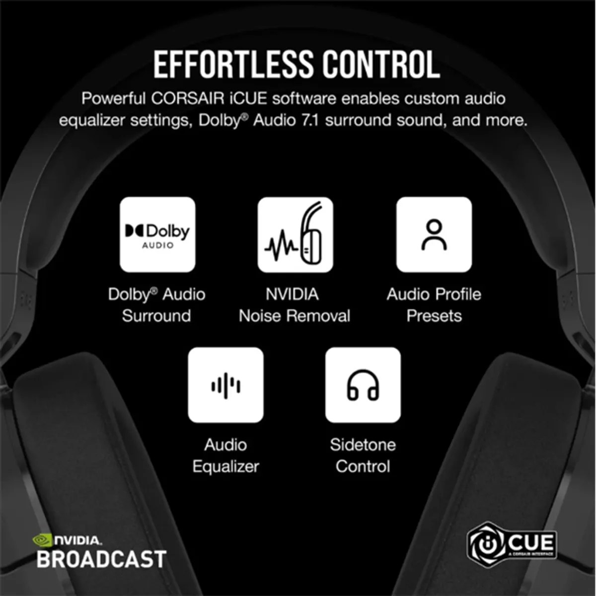 CORSAIR CA-9011280-EU HS55 Wireless Gaming Headset 7.1 térhatású 2,4 GHz Bluetooth Carbon #6