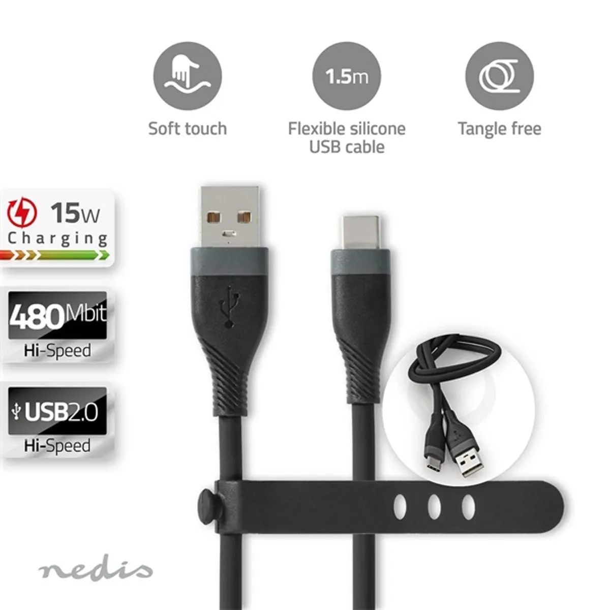 NEDIS CCGB60800BK15 kábel fekete 1,5 m #1