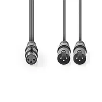 NEDIS COTH15020GY15 XLR kábel 2x dugasz - 1x aljzat, 1,5 m, szimmetrikus, sötét szürke
