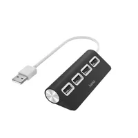 HAMA 00200119 USB 2.0 hub 4-port integrált kábel fekete