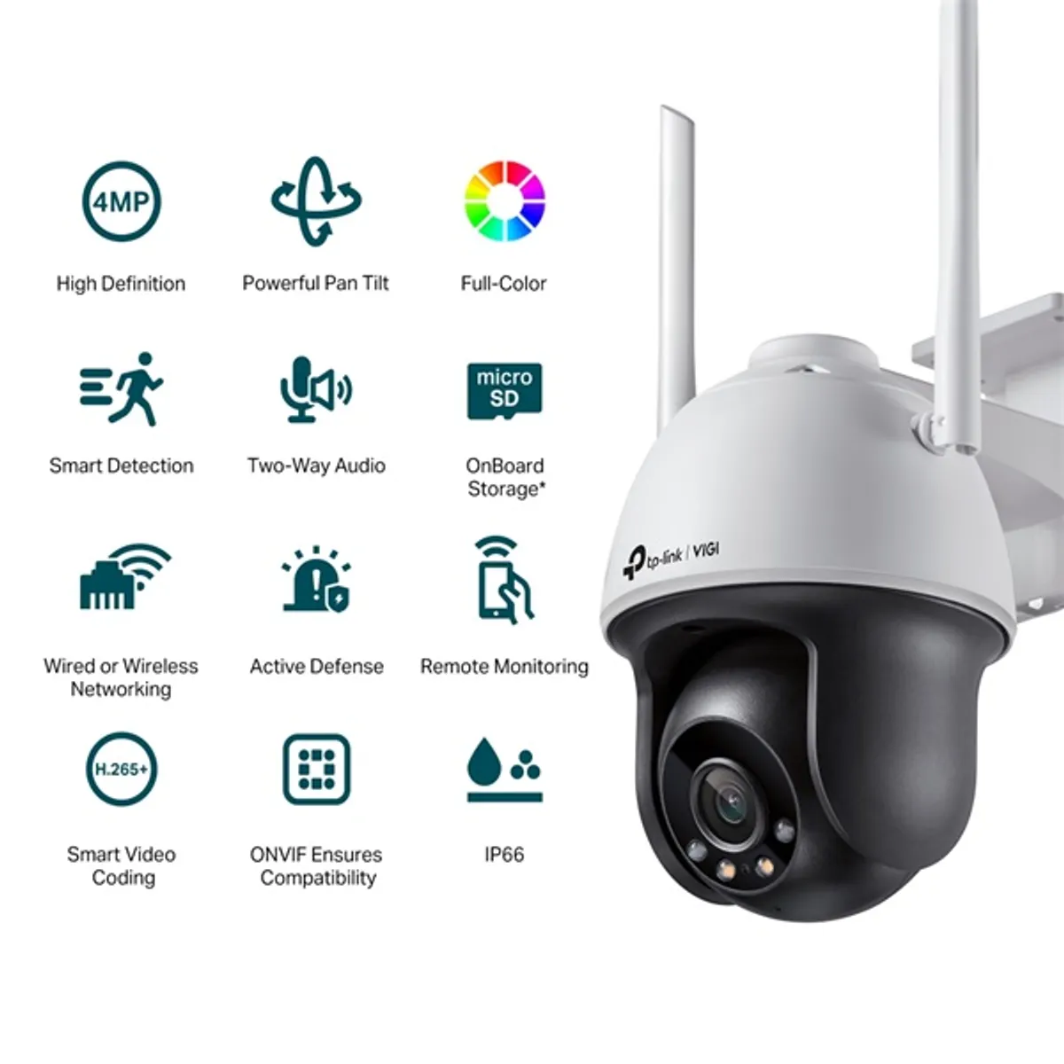 TP-LINK VIGI C540-W(4MM) VIGI C540-W 4MP teljes színű WiFi pan-tilt kültéri #2
