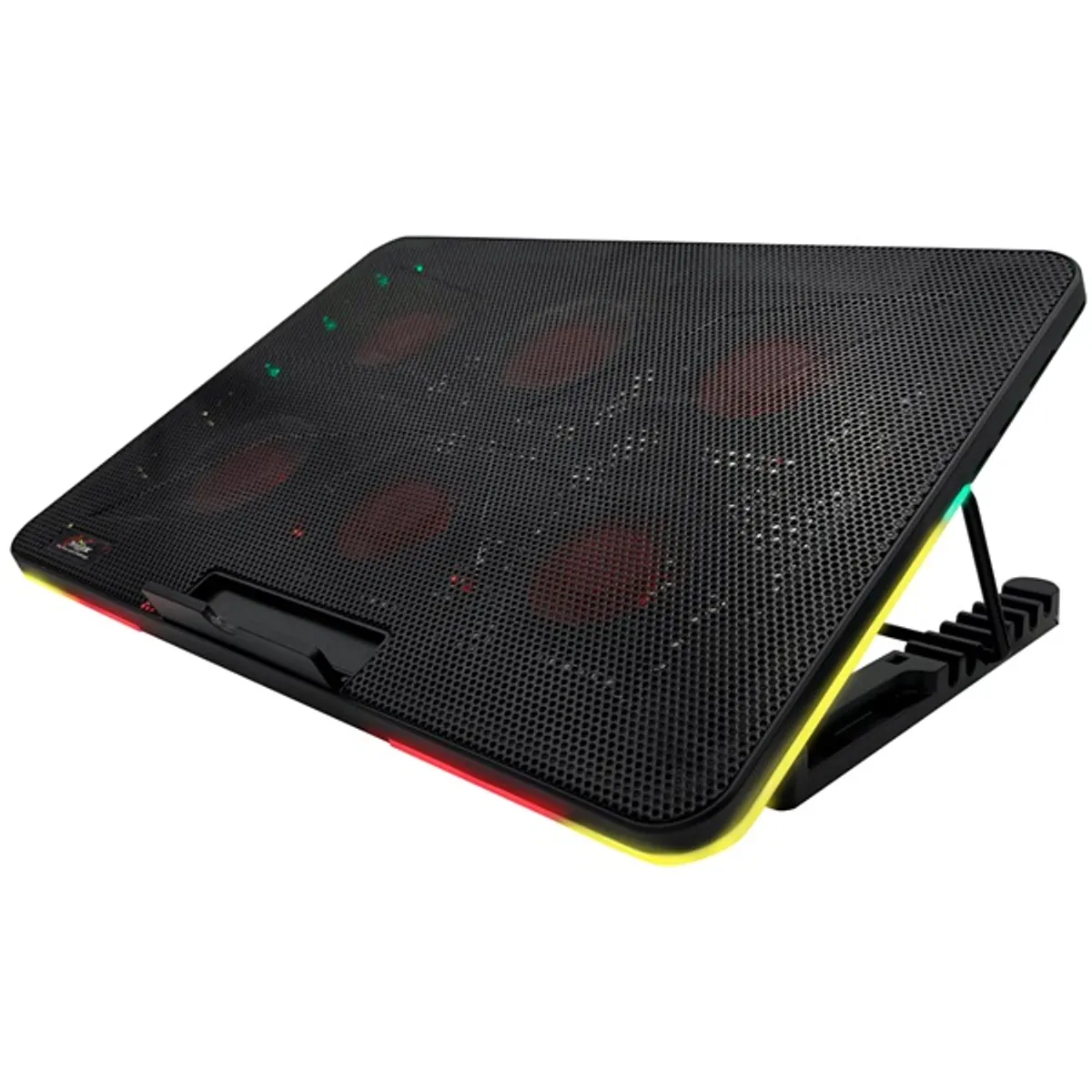 FroggieX FX-PC-P2-R HyperCooling notebook hűtőpad telefontartóval 6 db ventilátor max 15.6" képernyőig 360x255x27 mm #1