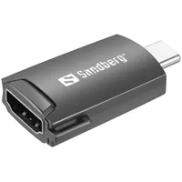 SANDBERG 136-34 USB-C HDMI adapter alumínium ház LED indikátor 4K 30Hz HDMI kimenet USB-C táplálás #1
