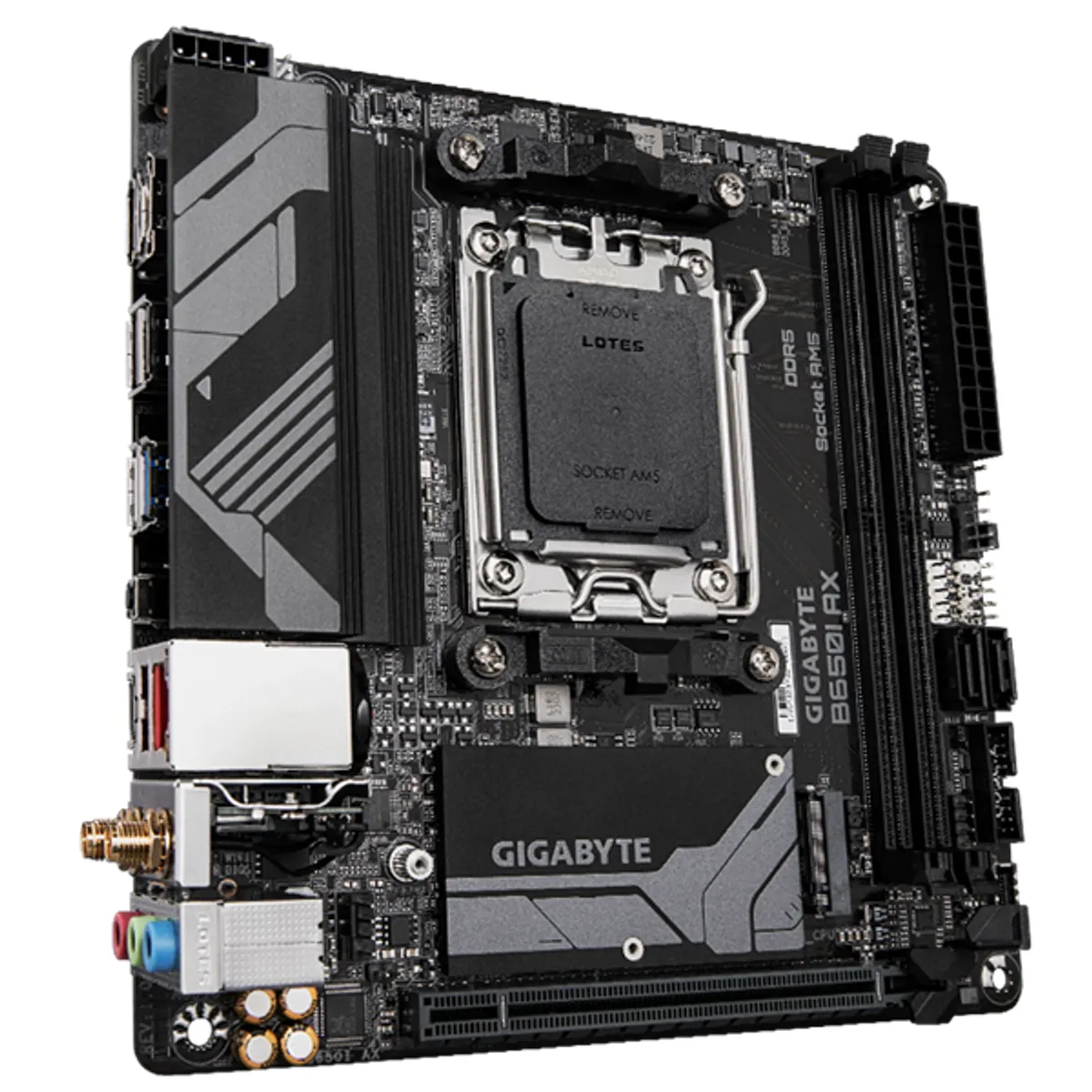 GIGABYTE B650I AX AM5 mini ITX alaplap DDR5 128 GB-ig M.2 PCIe 4.0 x4 SATA 6Gb/s 2.5GbE LAN Wi-Fi 6E Bluetooth 5.3 #1