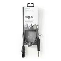 Nedis COTH15100GY15 XLR 3-tűs dugasz - 6,35 mm jack csatlakozás, szimmetrikus audió kábel, 1,5 m, PVC burkolat, nikkelezett érintkezők #3