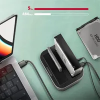 AXAGON ADSA-DC duál HDD és SSD dokkolóállomás USB-C 5Gbps, 2x SATA III 6Gbps, lemezklónozás #6