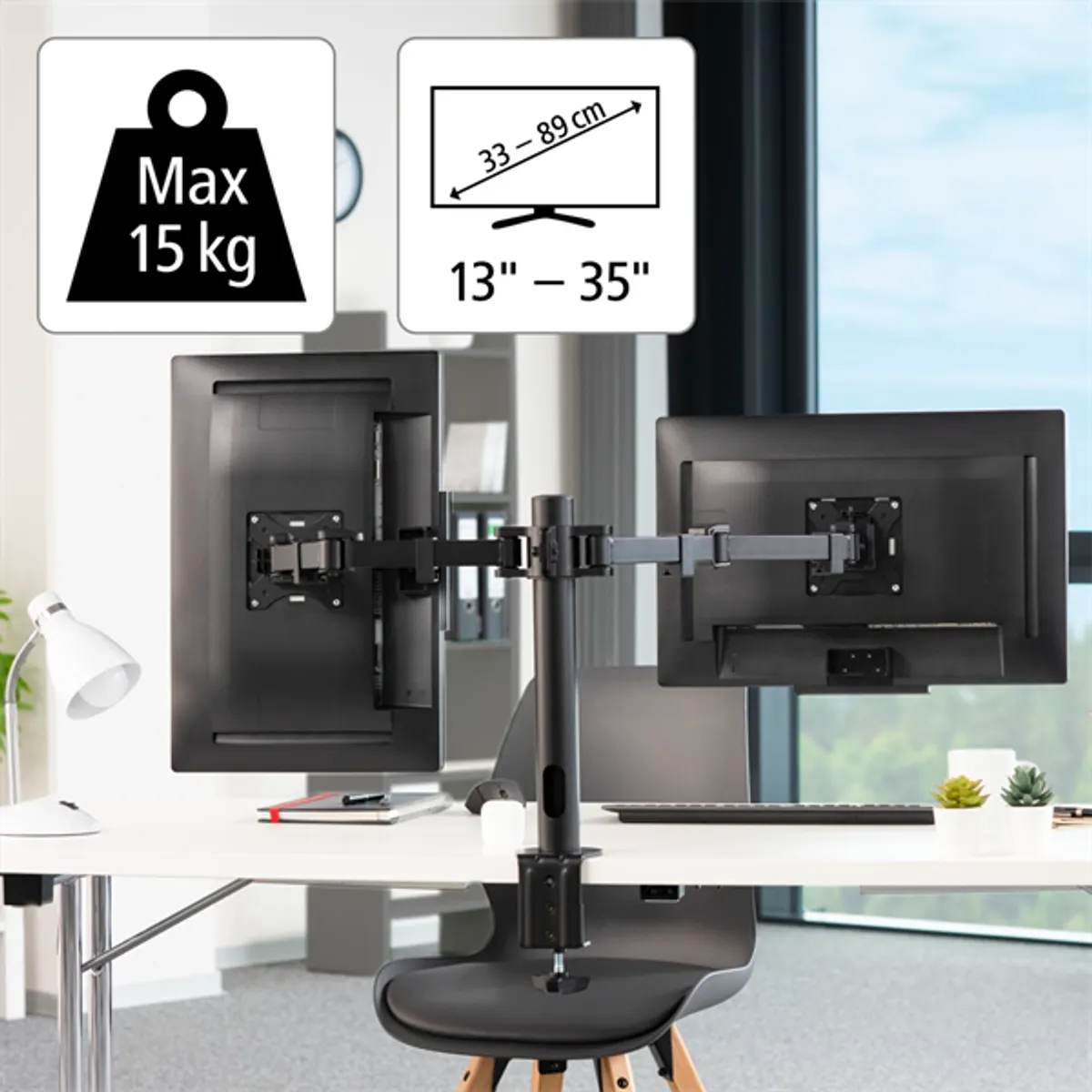 HAMA 00118494 Monitorkar dupla Full Motion 13"-35" 75x75,100x100 VESA #6