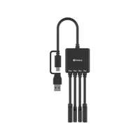 Sandberg 136-81 USB-C-A osztó 2x USB-A 2x USB-C USB 3.0 5 Gbps 13 cm kábelhossz #3