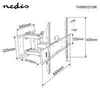 NEDIS TVWM3551BK fali TV-tartókonzol 37-80" 6 forgáspont 180° forgatható VESA 200x200-600x400 #9