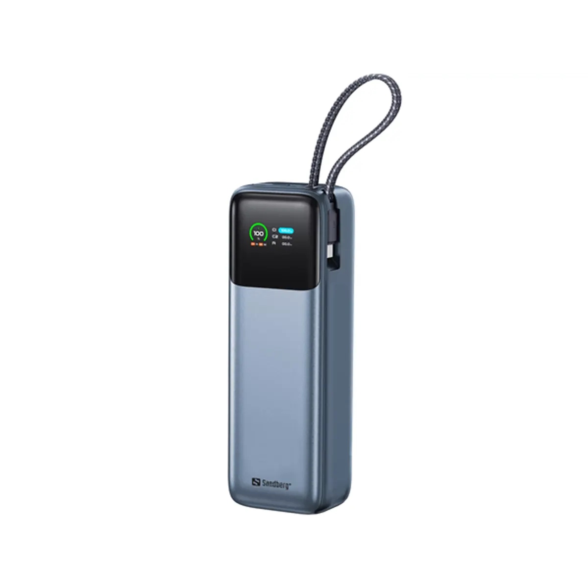 Sandberg 421-30 All-in1 Powerbank 20000 mAh PD 130W USB-C USB-A beépített kábel kijelző #1