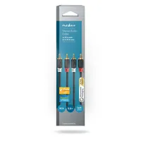 Nedis CABW24200AT05 sztereo audió kábel 2x RCA férfi aranyozott, 0,5 m, árnyékolt, antracit #3