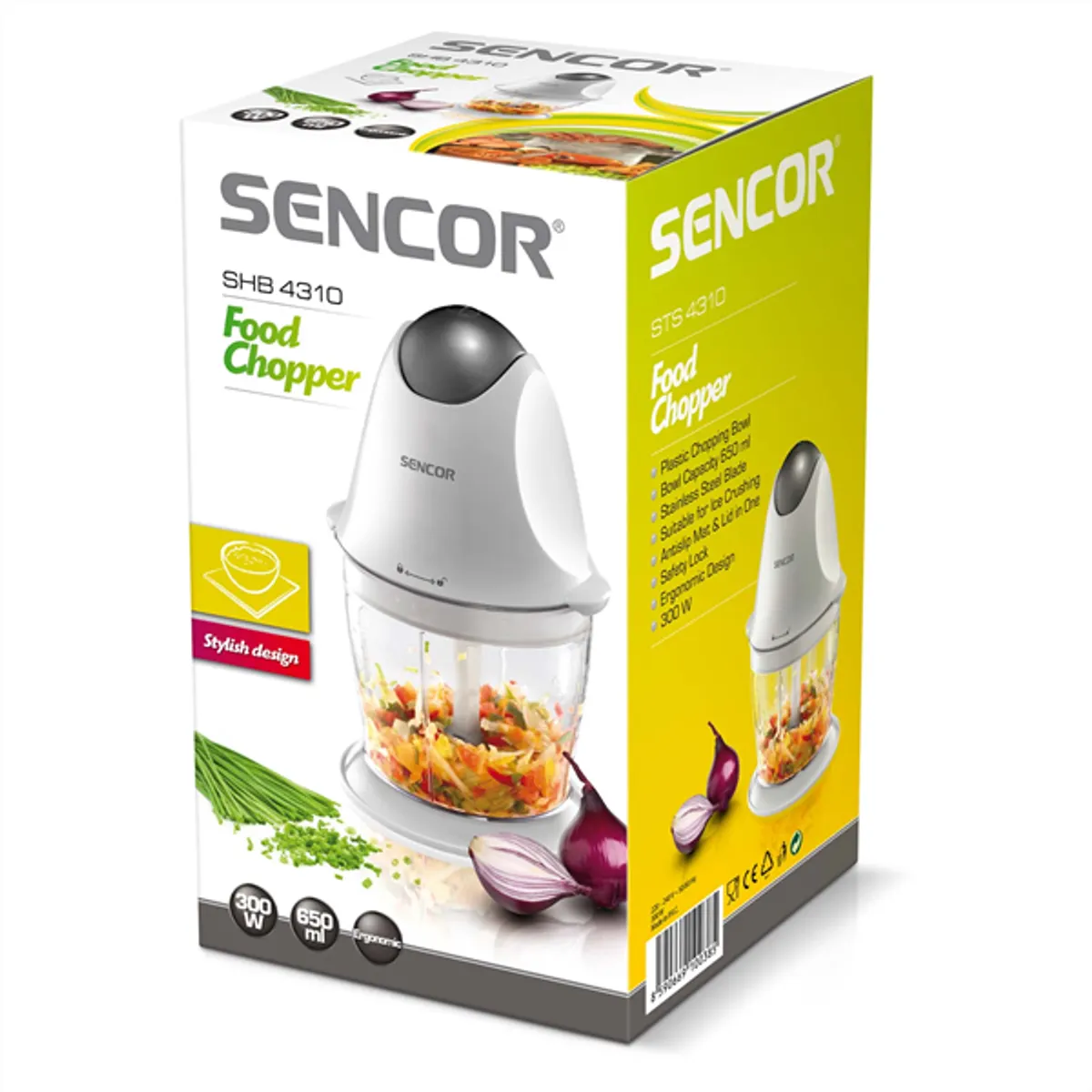 SENCOR SHB 4310 aprító rozsdamentes acél vágókés 300 W 650 ml fehér #6