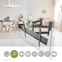 Nedis TVWM5350BK fali TV-tartókonzol 32"-70" forgatható 45 fok dőlés 5-15 fok közötti VESA 100x100 600x400 acél fekete #10