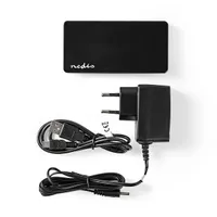 NEDIS UHUBU2730BK 7 portos USB hub USB 2.0 külső tápellátás