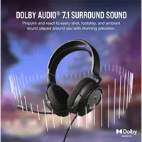 Corsair CA-9011386-EU HS35 Surround v2 fejhallgató multiplatformos 50 mm hangszórók 3,5 mm jack USB adapter Dolby surround #4