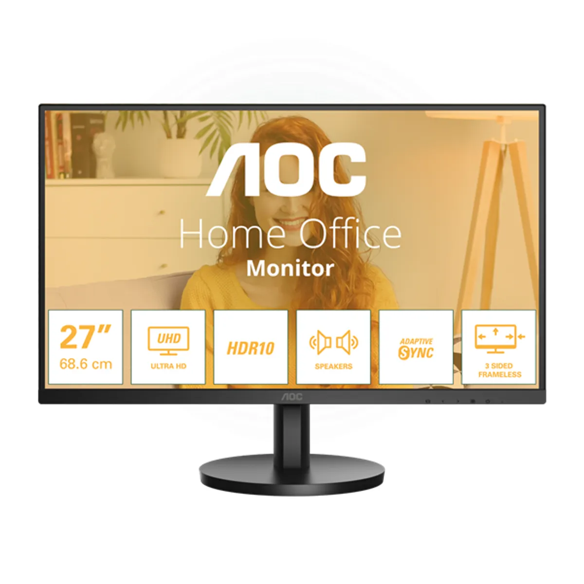AOC U27B3A monitor 27" 3840x2160 IPS 60 Hz 4 ms HDMI DisplayPort VESA 100x100 dönthető #1