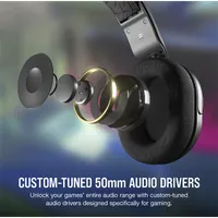 Corsair CA-9011386-EU HS35 Surround v2 fejhallgató multiplatformos 50 mm hangszórók 3,5 mm jack USB adapter Dolby surround #5
