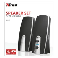 Trust 16697 MiLa 2.0 Speaker Set 5W RMS USB táplálású előlapi fejhallgató-csatlakozó 3,5 mm jack fekete-ezüst #2