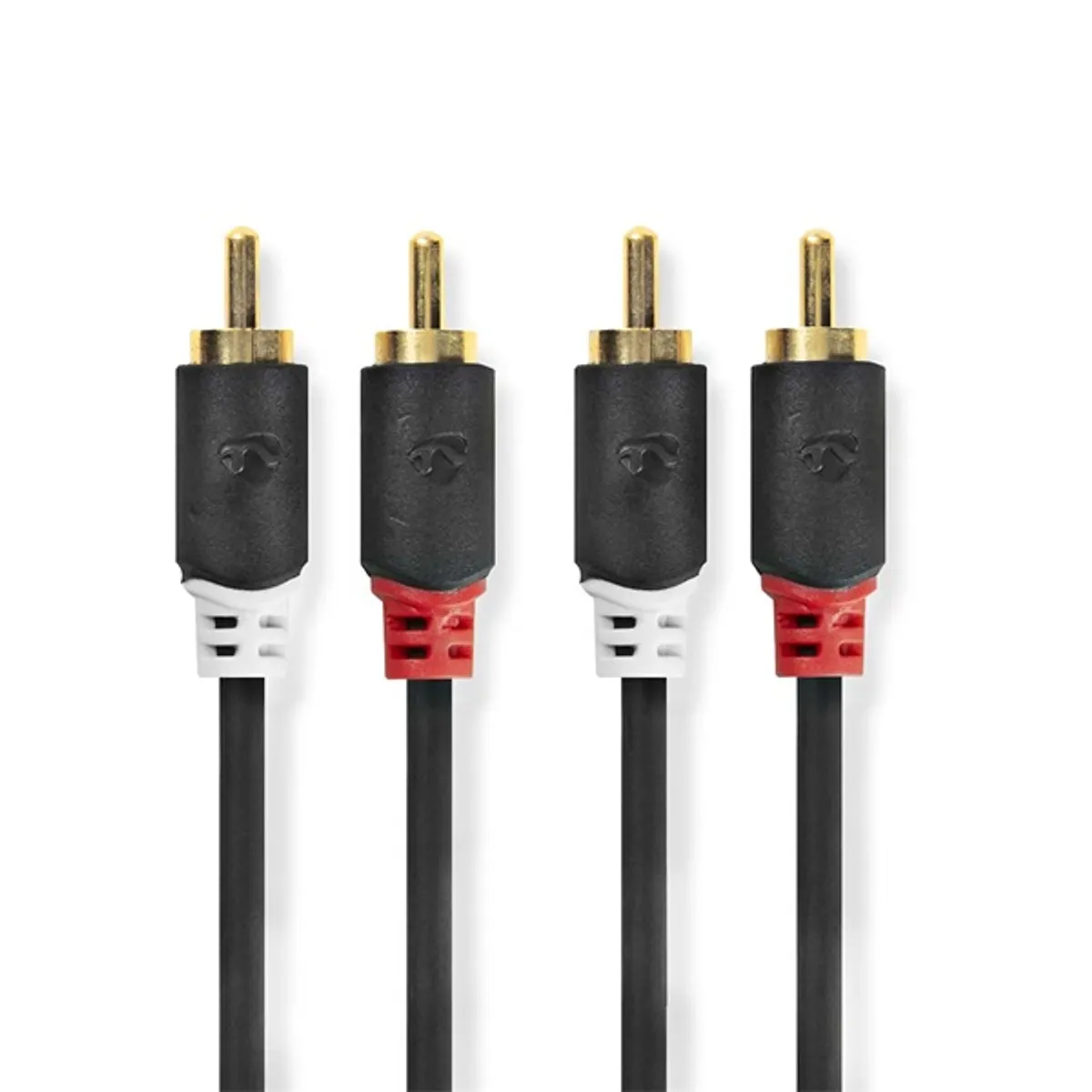NEDIS CABW24200AT10 RCA audió kábel 2x RCA férfi, aranyozott, 1 m, árnyékolt, antracit #2