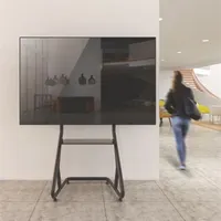 TECHLY ICA-TR38 gurulós padlóállvány 60"-105" TV-hez, max 100 kg, VESA 1000x600, belső kábelkezelés, polc 280x634 mm, 4 kerék, fekete #9