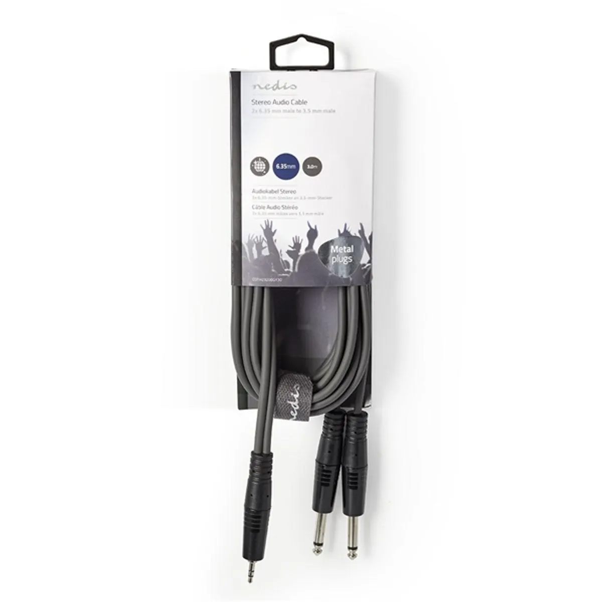 NEDIS COTH23200GY30 2x 6,35 mm - 3,5 mm sztereó audiokábel 3 m sötétszürke #3