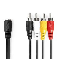 Nedis CAGL20475BK02 audio kábel 5p din aljzat 4 x rca dugó 0.20m #2