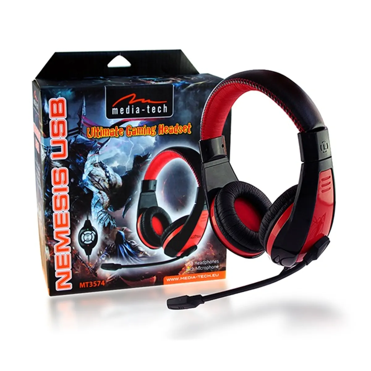 Media-Tech MT3574 Nemesis USB fejhallgató mikrofon stereo 40 mm 20 Hz-20 kHz 1,9 m #1