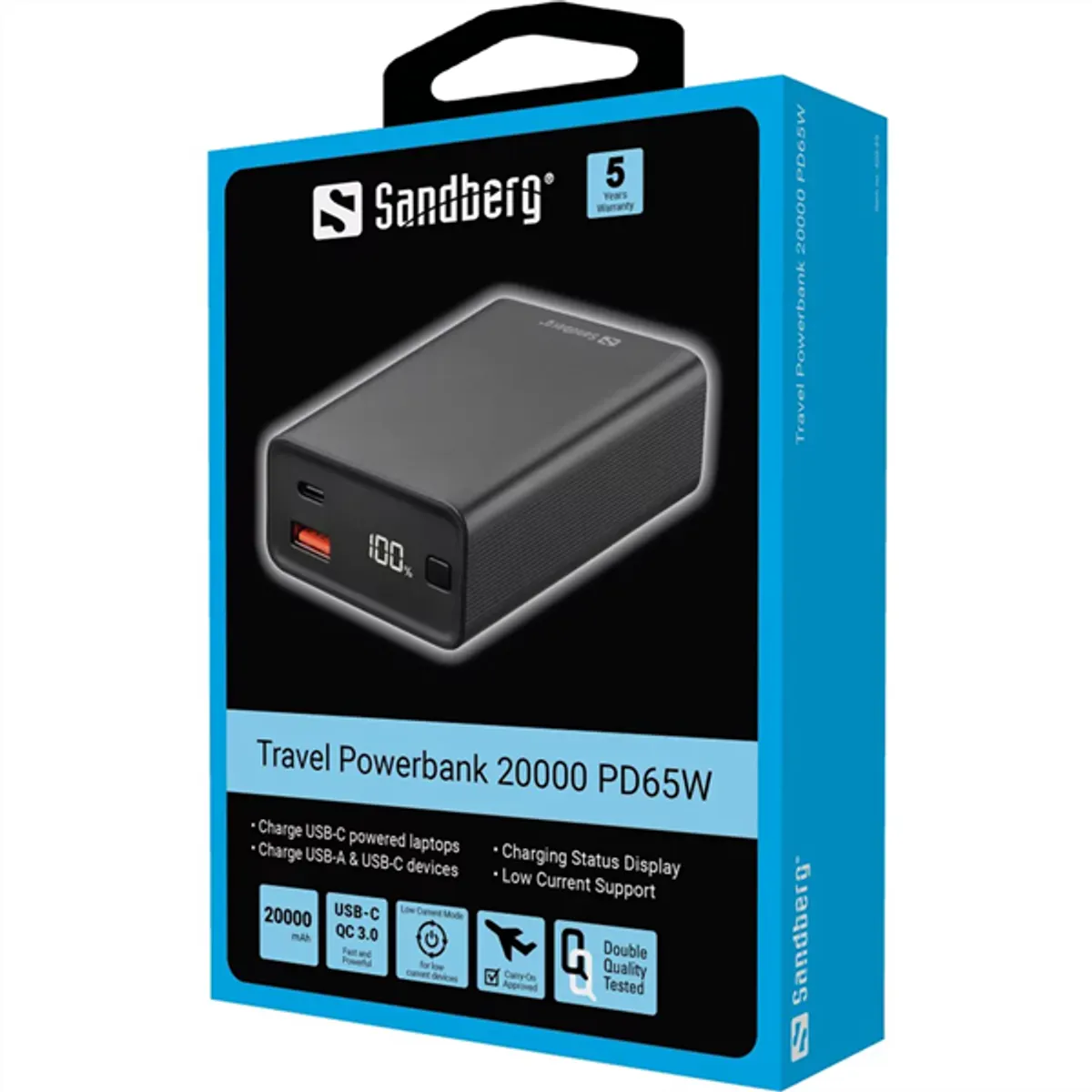 Sandberg 420-95 utazó powerbank 20000mAh PD65W #3