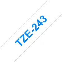 BROTHER TZE243 laminált 18 mm 8 m fehér alapon kék #1