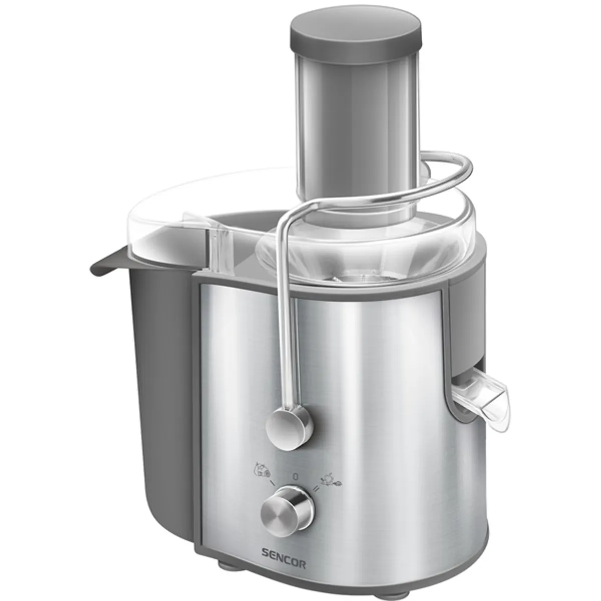 SENCOR SJE 1055SS Gyümölcscentrifuga 2 sebességfokozat 800 W rozsdamentes kivitel 75 mm széles adagoló 1,6 l rostgyűjtő edény #3