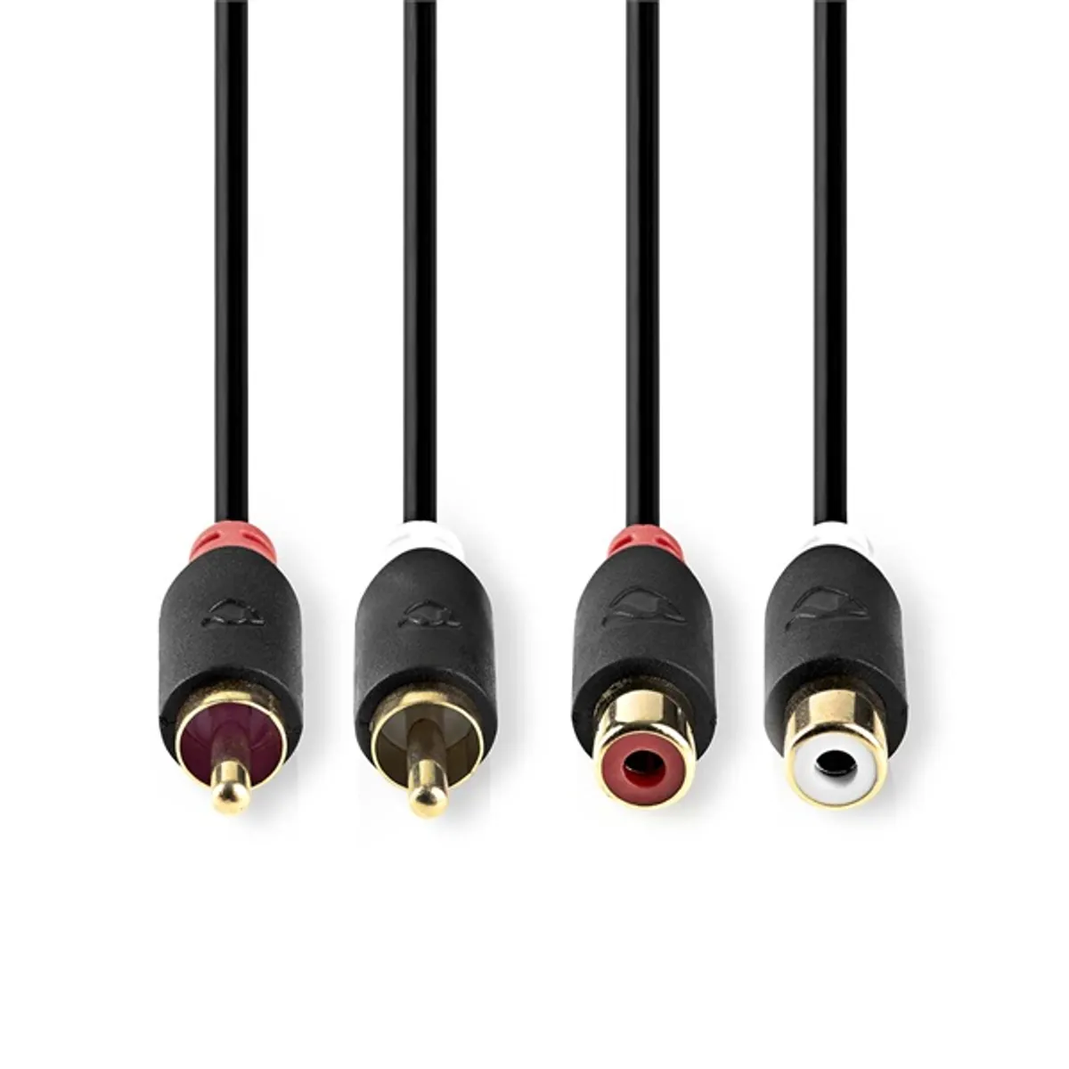 Nedis CABW24205AT20 RCA toldó kábel 2x RCA dugó 2x RCA aljzat aranyozott antracit 2m #2