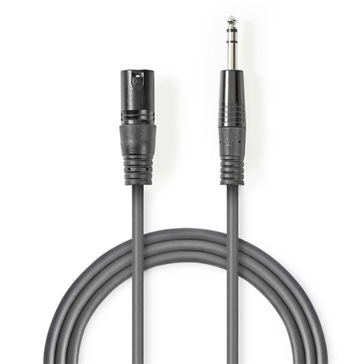 Nedis COTH15100GY15 XLR 3-tűs dugasz - 6,35 mm jack csatlakozás, szimmetrikus audió kábel, 1,5 m, PVC burkolat, nikkelezett érintkezők #2