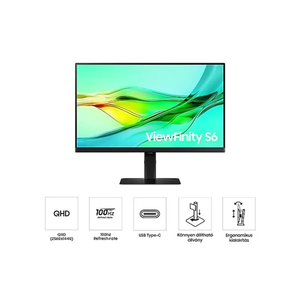 SMG MON LS32D600UAUXEN Samsung 32" IPS 100 Hz 5 ms HDR USB-C HDMI DP LAN fekete #4