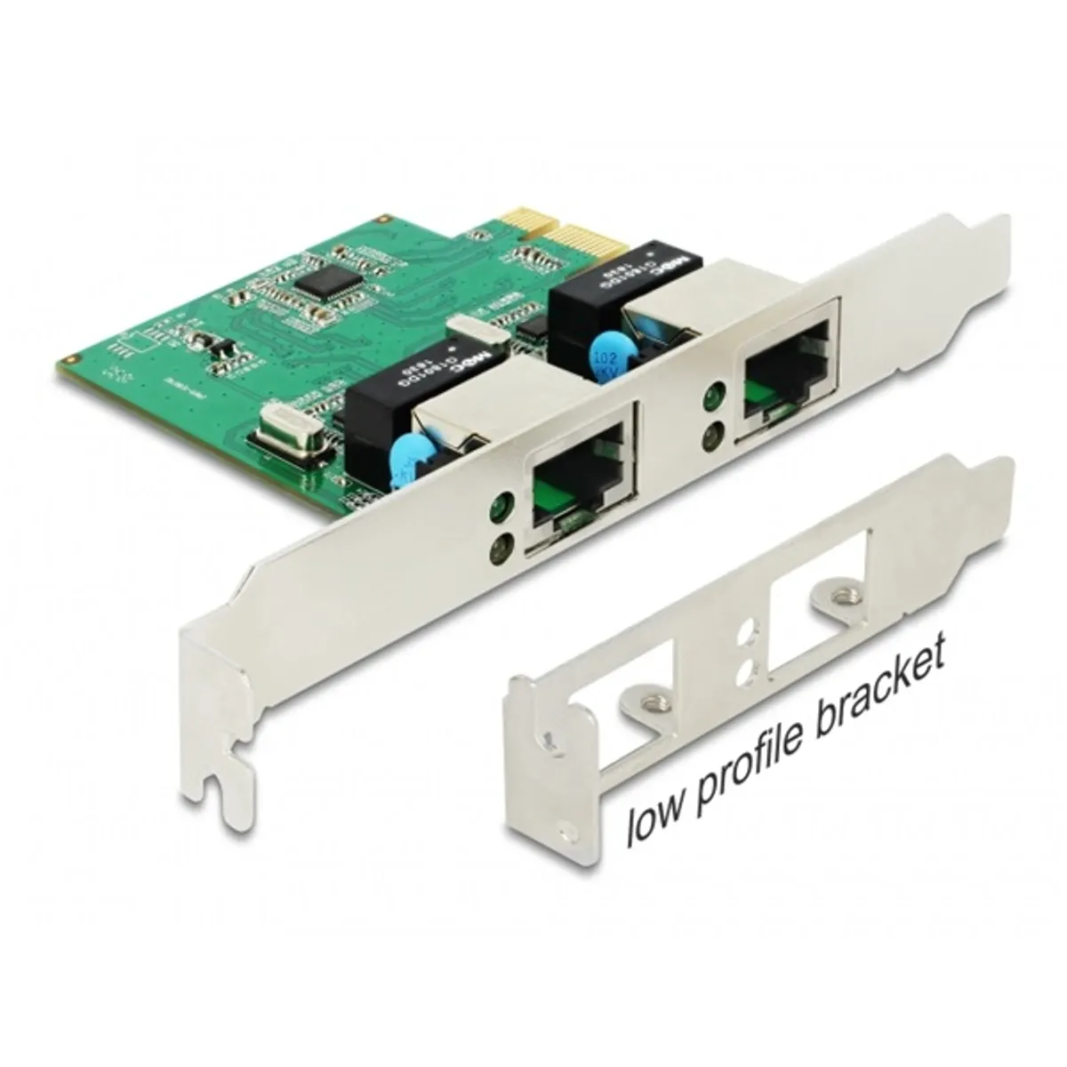 DELOCK 89999 PCIe x1 2x RJ45 gigabit LAN kártya RTL8111H #1