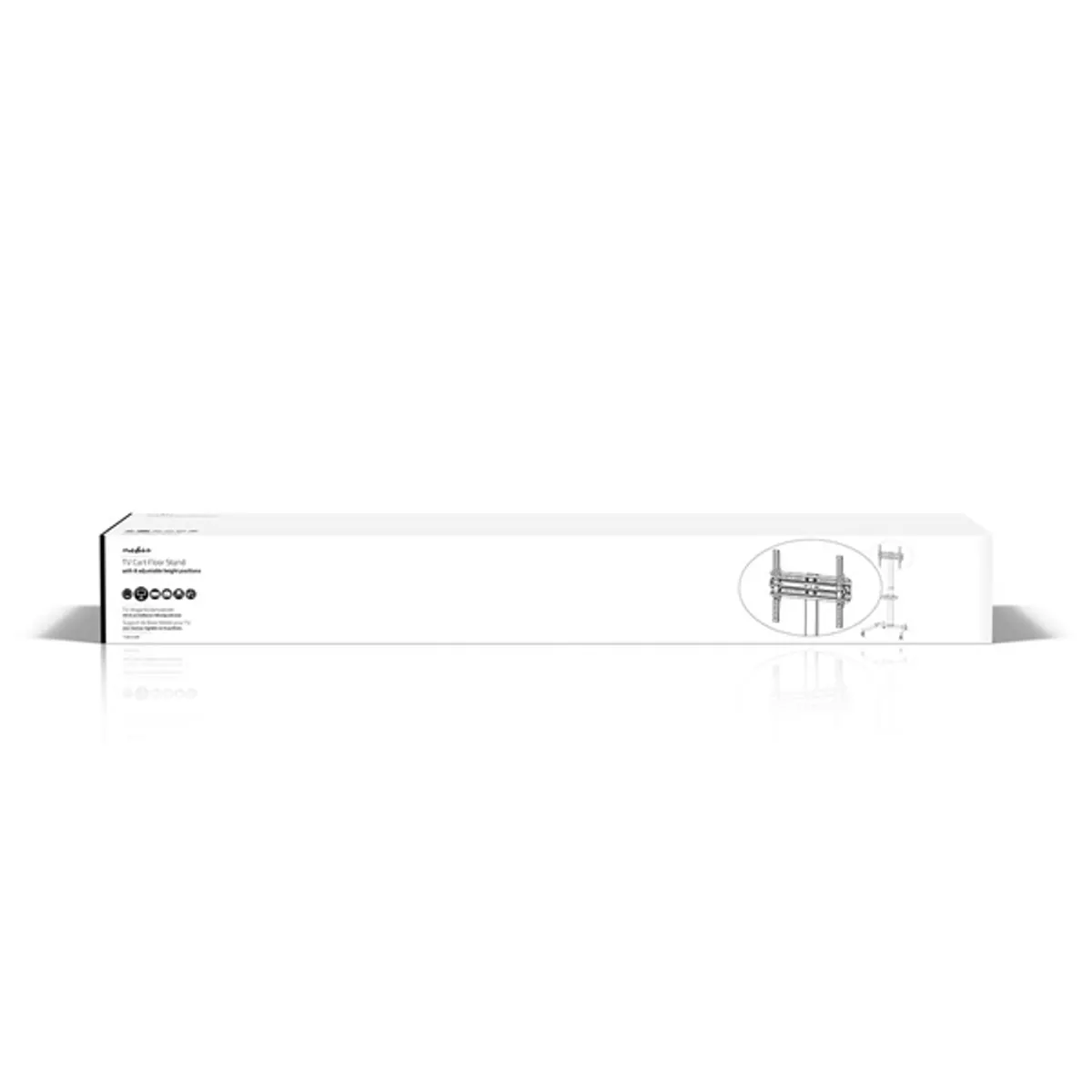 Nedis TVSM5100BK állvány 32"-55" max 35 kg, 4 kerék, állítható magasság 1160-1510 mm, dőlésszög +10/-10, VESA 100x100 200x100 200x200 300x200 300x300 400x200 400x300 400x400 #6