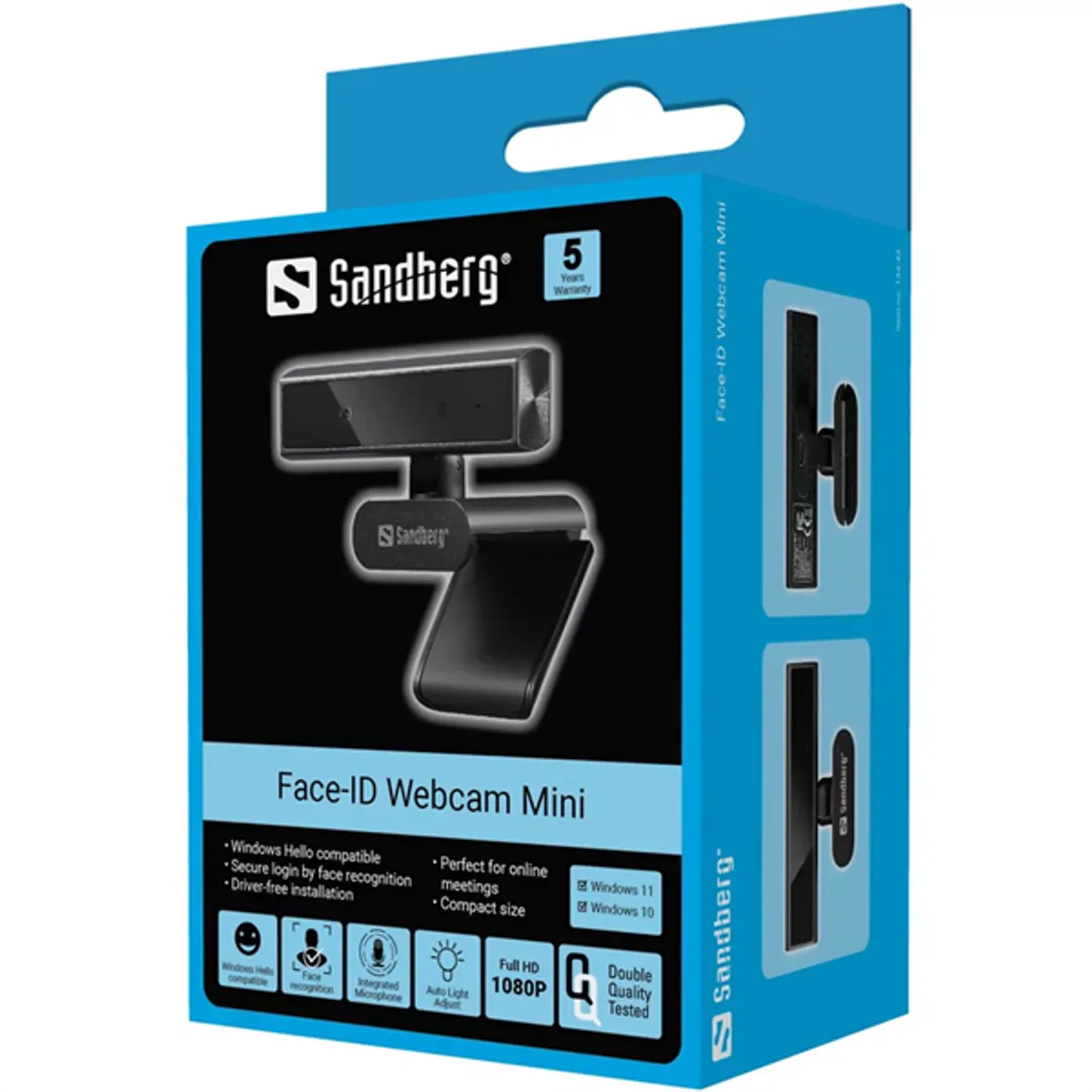 Sandberg 134-43 Face-ID Webkamera Mini USB-C Full HD 1080p 2 MP 30 fps 85 fok látószög Windows Hello kompatibilis #4