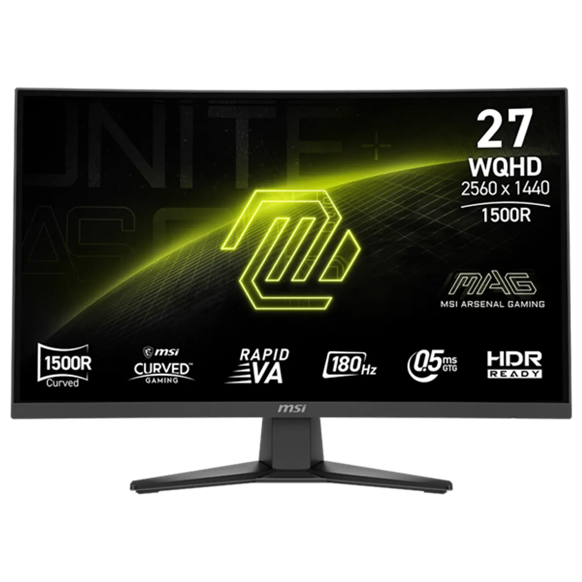 MSI DT 9S6-3CE91H-009 játékos monitor 27" 2560x1440 180 Hz VA 0,5 ms 1500R Fekete HDMI DP USB-C USB VESA 100x100 #1