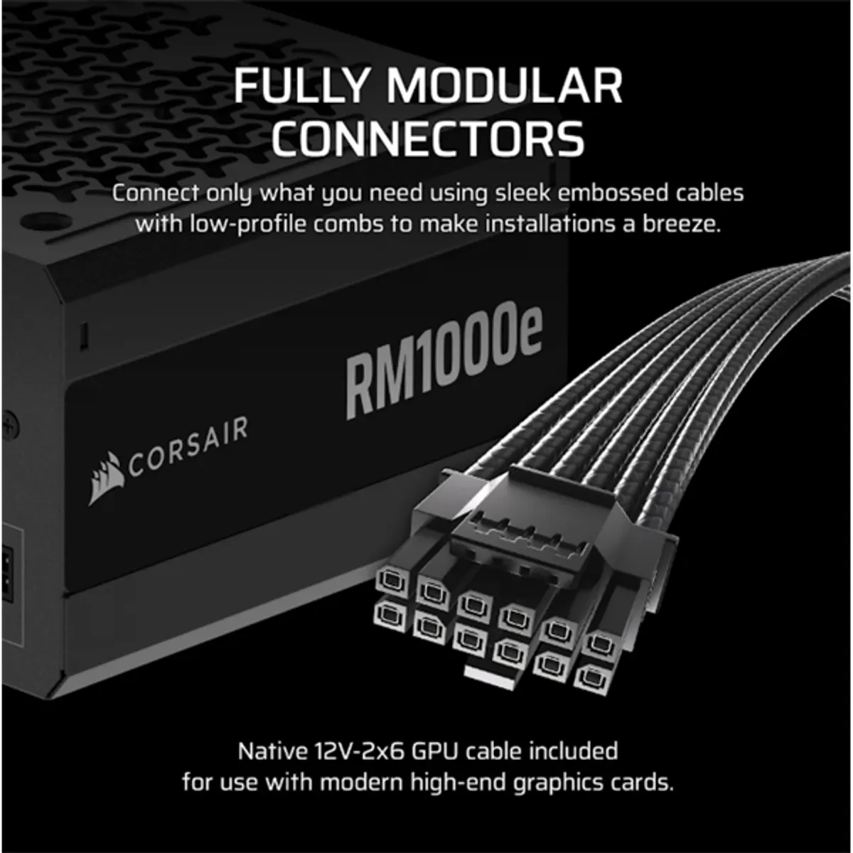Corsair CP-9020297-EU RM1000e 1000W ATX 3.1 PCIe 5.1 teljesen moduláris Cybenetics Gold #3