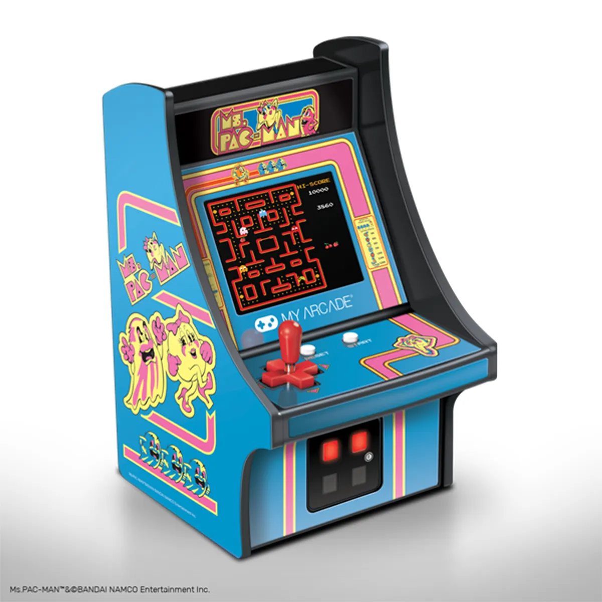 MY ARCADE DGUNL-3230 Ms. Pac-Man Micro Player 6.75" hordozható, kivehető joystick, külső hangszóró, 3,5 mm fejhallgató-csatlakozó #2