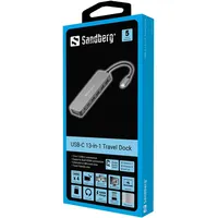SANDBERG 136-45 USB-C 13-in-1 utazó dokkoló 2x HDMI VGA RJ-45 SD kártyaolvasó 100W PD #3
