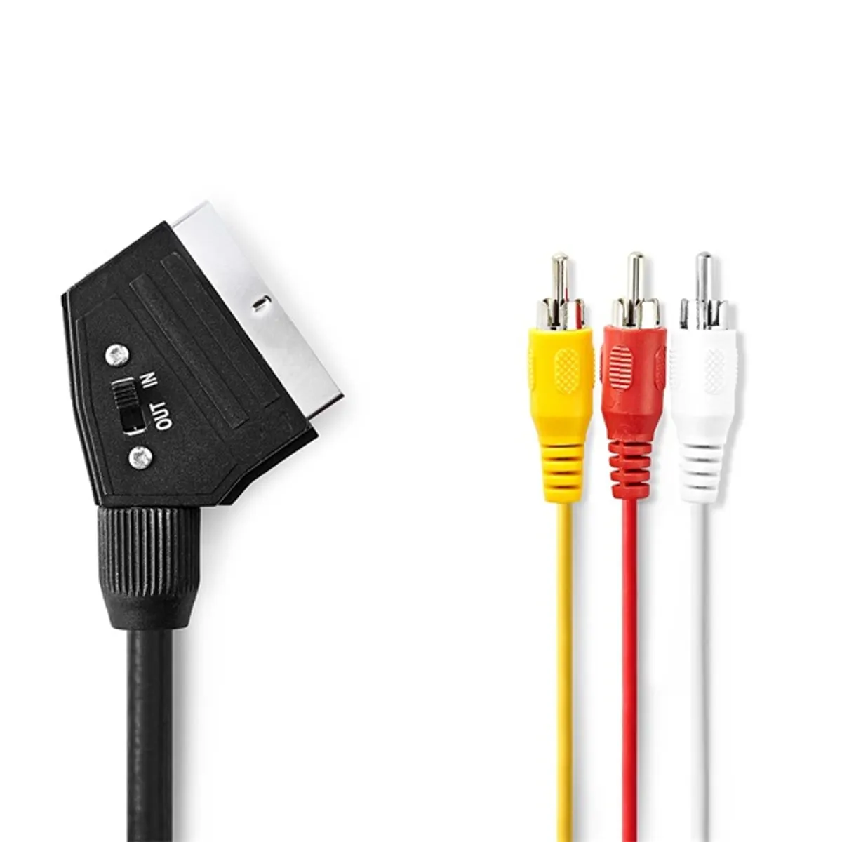 Nedis CVGP31130BK10 Scart kábel, 3x rca férfi, nikkelezett, kapcsolható, 1,00 m, fekete #2