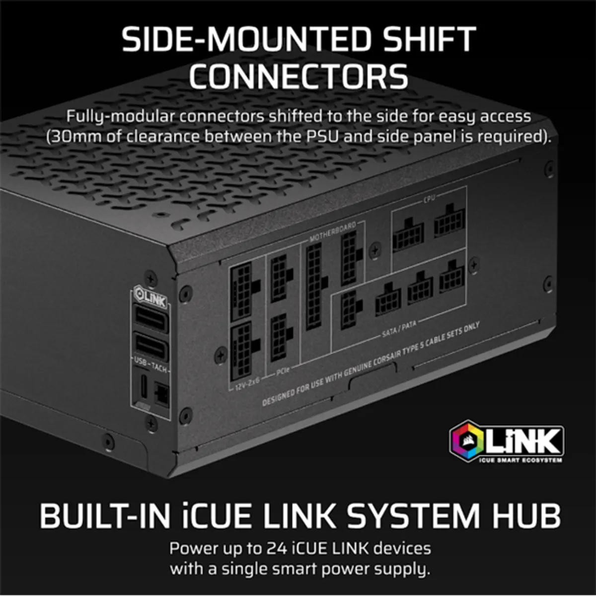 CORSAIR CP-9020269-EU HX1500i SHIFT iCUE LINK 1500W Cybenetics Platinum moduláris #4