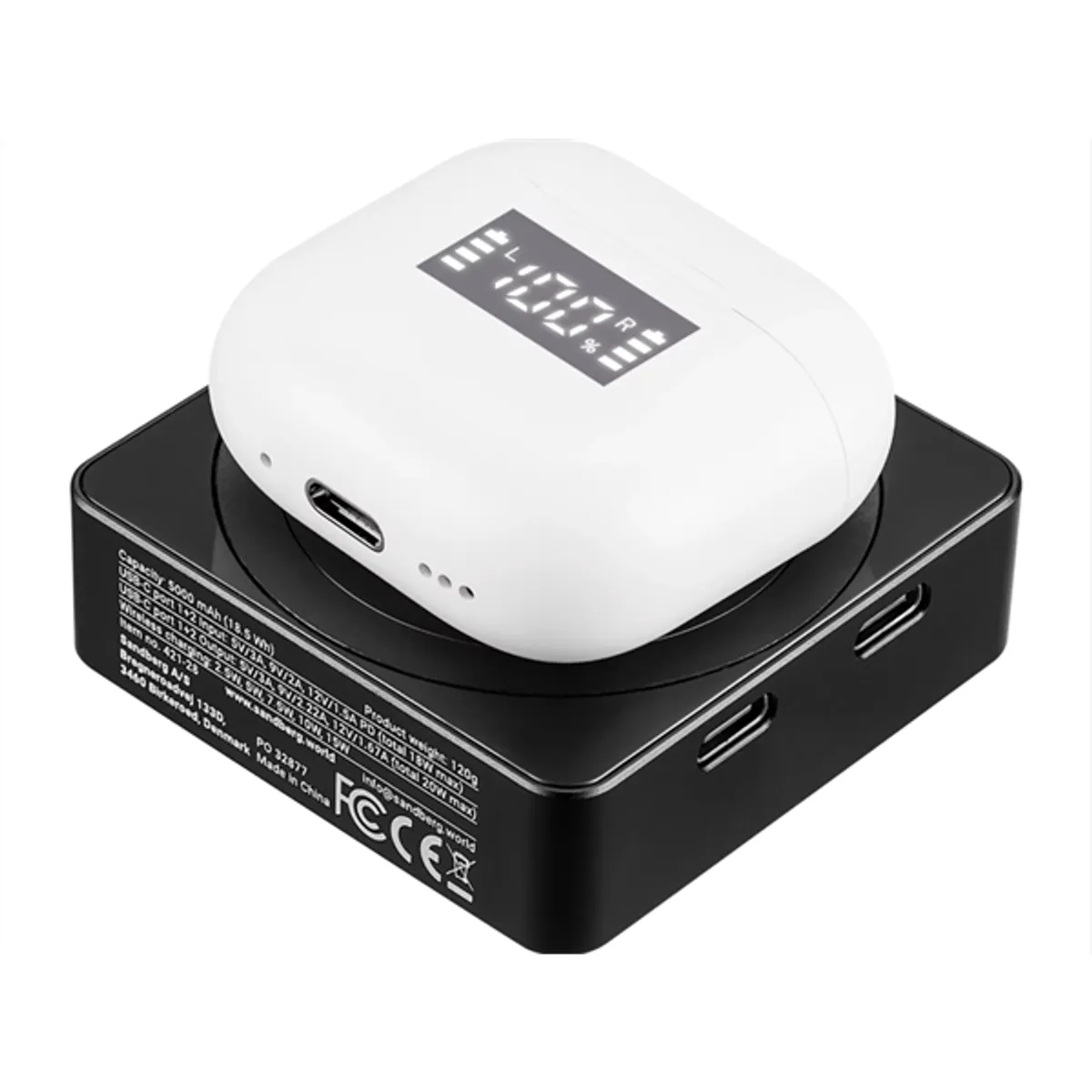 Sandberg 421-28 3in1 magnet powerbank 5000mAh magsafe kompatibilis Apple Watch és AirPods töltés USB-C PD 20W #3