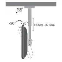 SBOX CPLB-28S mennyezeti konzol 23"-43" VESA 200x200, 30 kg, -20° és 20°, 180° #3