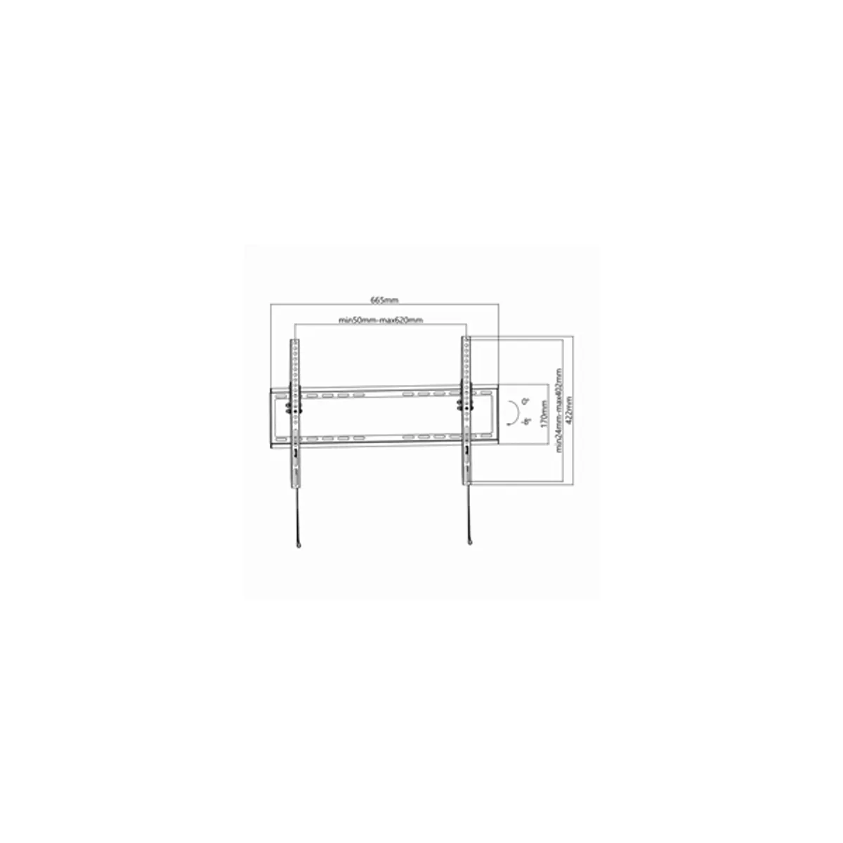 SBOX PLB-3446T-2 fali konzol 37"-80" VESA 200x200-600x400 0° és -8° terhelhetőség 45 kg #6