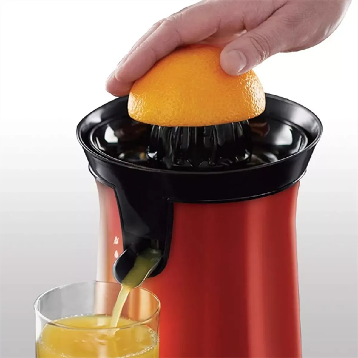 RUSSELL HOBBS 26010-56 Citrusprés rozsdamentes acél piros ház 2 különböző átmérőjű facsaró fej csepegésgátló funkció beépített vezetéktároló 60 W #3