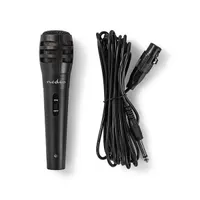NEDIS MPWD15BK dinamikus mikrofon 5 m levehető kábel 600 ohm 80 hz-12 khz -75 db integrált kapcsoló utazó tok
