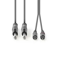 NEDIS COTH23320GY15 félprofi audio kábel, 2 x 6,35 mm mono jack - 2 x RCA, 1.5m sötét szürke
