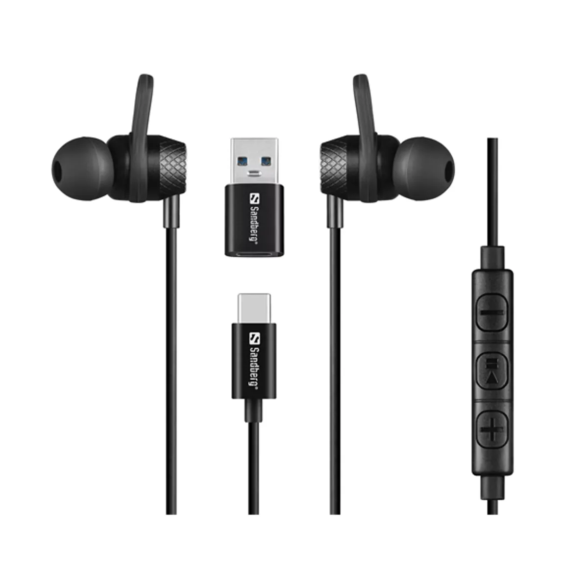 SANDBERG 126-50 Fülhallgató vonalmikrofonos 10mm hangszóróátmérő USB-C és USB-A #1