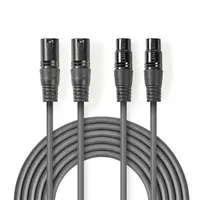 NEDIS COTH15030GY30 egyensúlyozott XLR audiokábel 2x XLR-3 dugó - 2x XLR-3 aljzat, 3 m, szürke #2